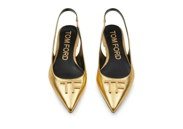 Women Flats Tom Ford Laminated Nappa Leather Tf Slingback Ballerina Flat Gold Women Flats Tom Ford Laminated Nappa Leather Tf Slingback Ballerina Flat Gold