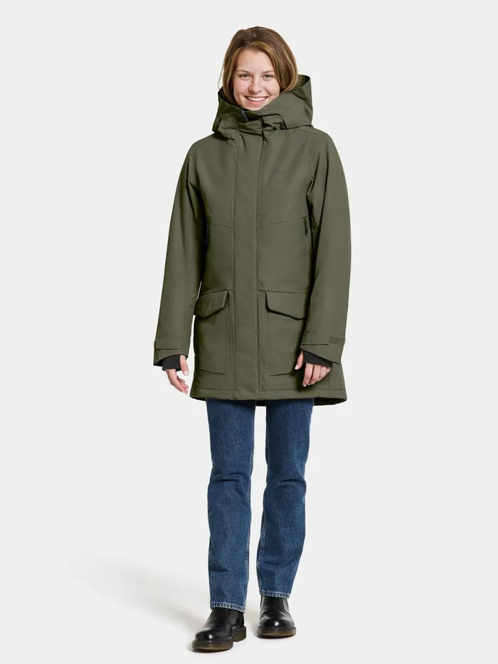 Women Frida Parka Deep Green Didriksons Autumn Jackets