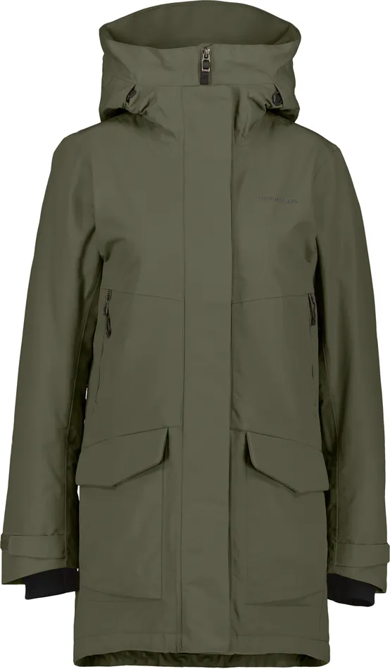 Women Frida Parka Deep Green Didriksons Autumn Jackets