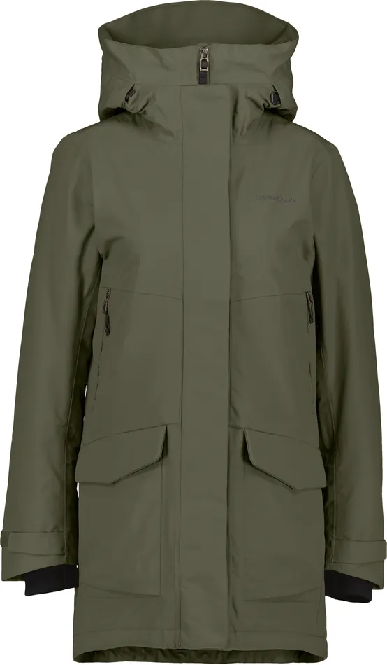 Women Frida Parka Deep Green Didriksons Autumn Jackets