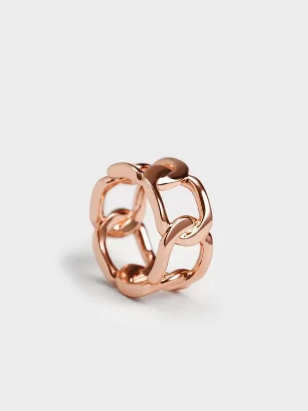Women Gabine ChainLink Ring 8211 Rose Gold CHARLES and KEITH Rings