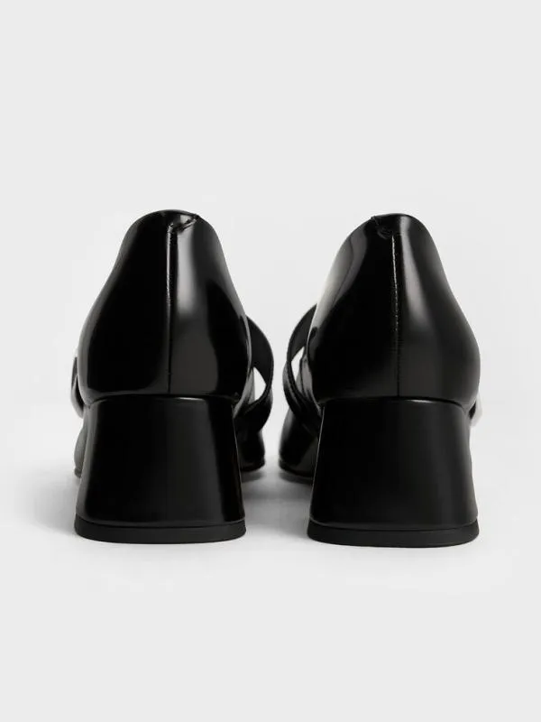 Women Gabine Leather Mary Jane Pumps 8211 Black Box CHARLES and KEITH Heels