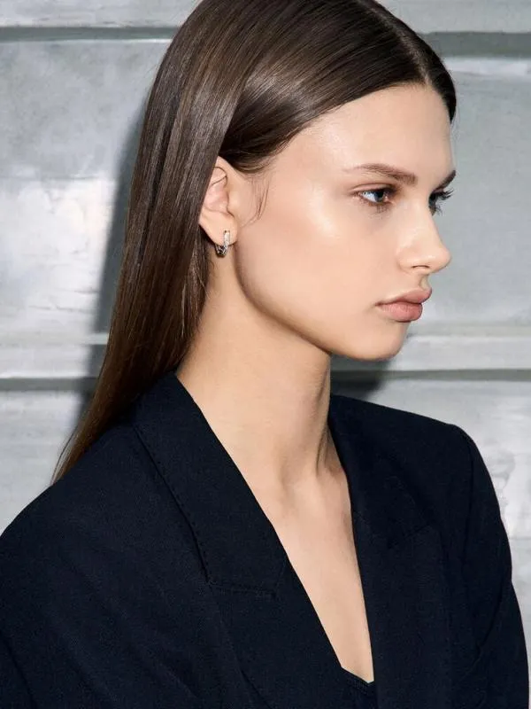 Women Gabine Swarovski Crystal Huggie Earrings 8211 Rose Gold CHARLES and KEITH Earrings Women Gabine Swarovski Crystal Huggie Earrings 8211 Rose Gold CHARLES and KEITH Earrings