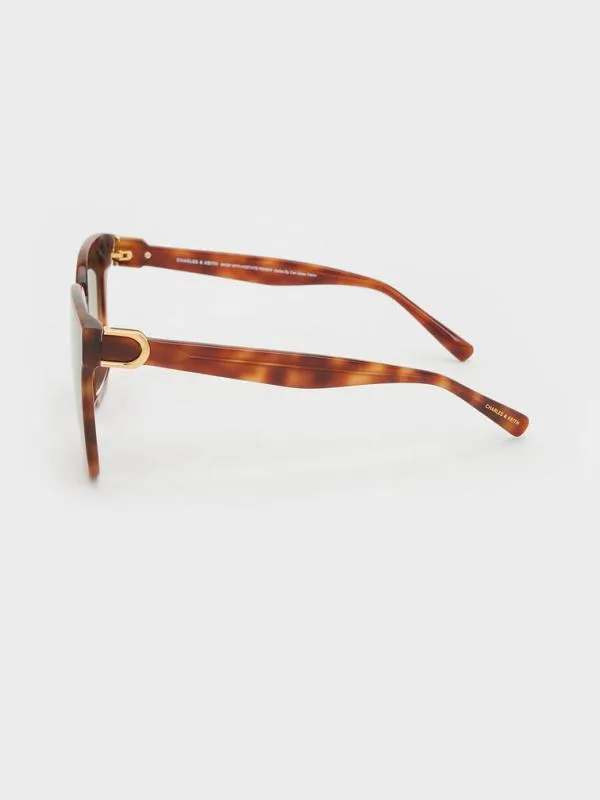 Women Gabine Tortoiseshell Oversized Butterfly Sunglasses 8211 T Shell CHARLES and KEITH Butterfly