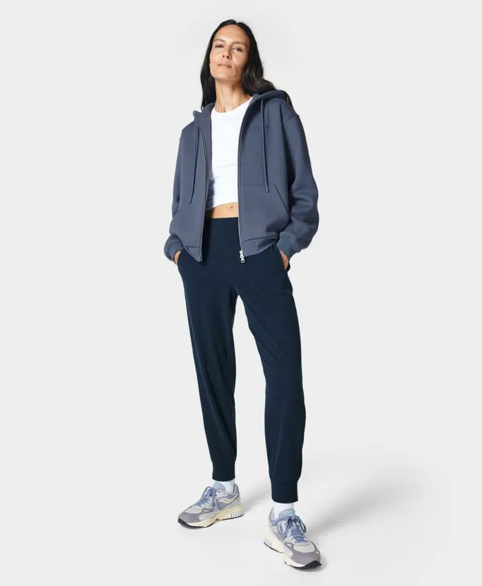 Women Gary Luxe Fleece Trousers Navy Blue Sweaty Betty Trousers
