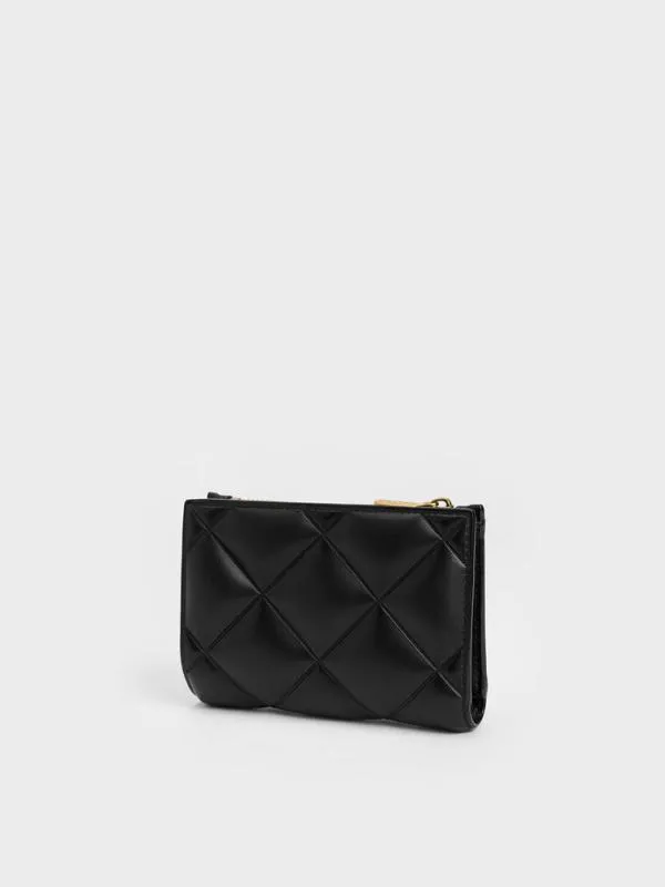Women Gemma Quilted Cardholder 8211 Black CHARLES and KEITH Small Wallets