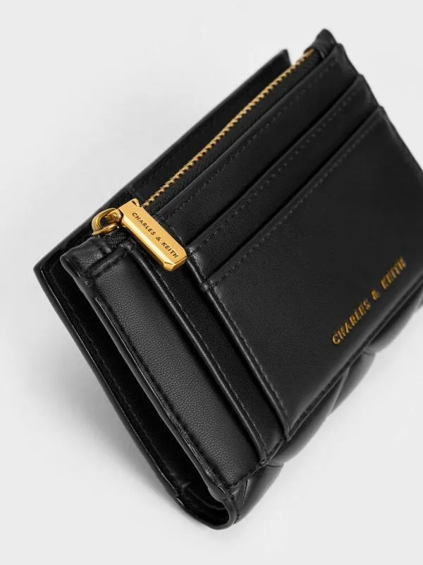 Women Gemma Quilted Cardholder 8211 Black CHARLES and KEITH Small Wallets