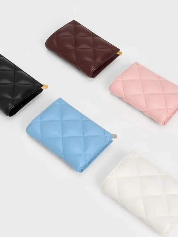 Women Gemma Quilted Cardholder 8211 White CHARLES and KEITH Small Wallets