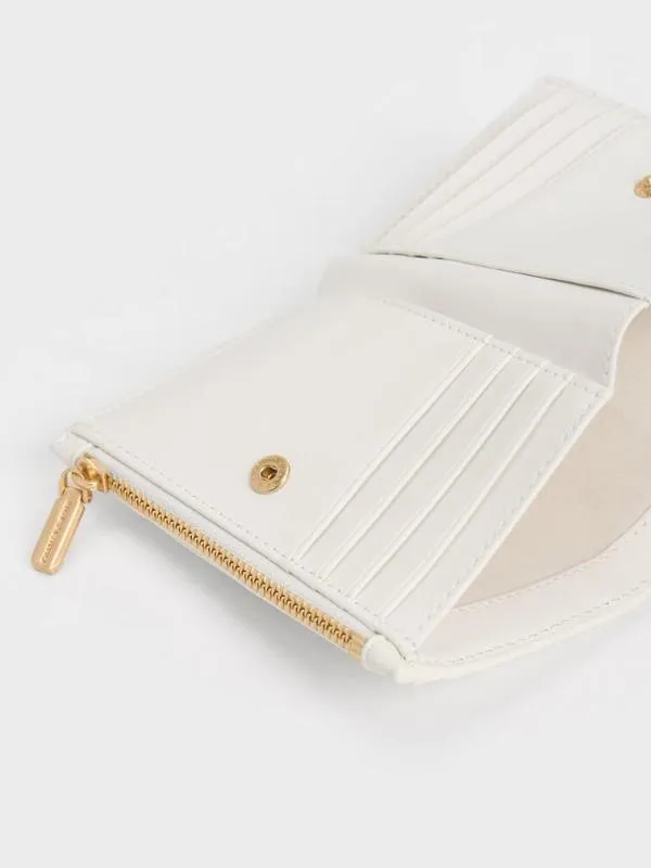 Women Gemma Quilted Cardholder 8211 White CHARLES and KEITH Small Wallets