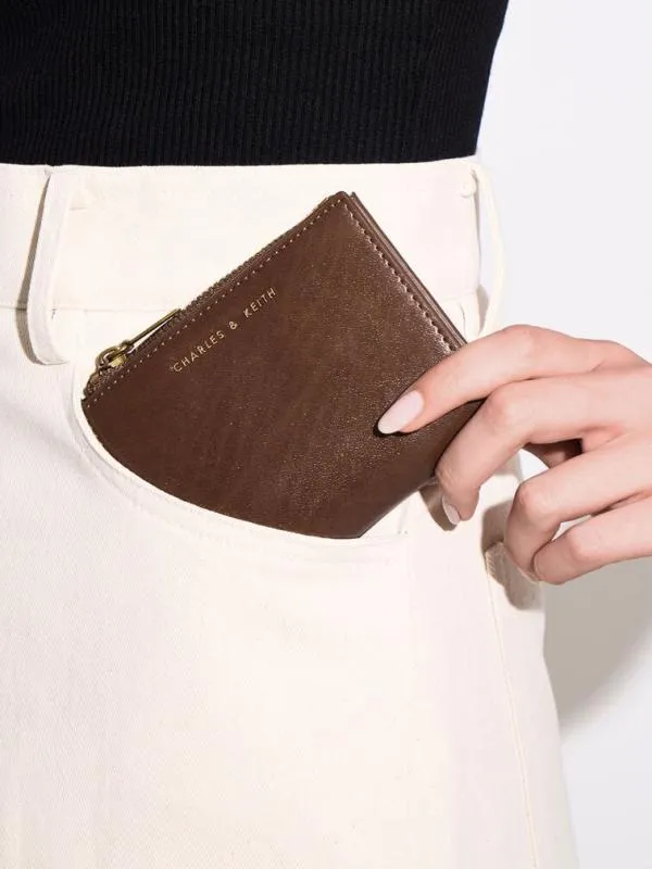 Women Harmonee Top Zip Small Wallet 8211 Chocolate CHARLES and KEITH Small Wallets
