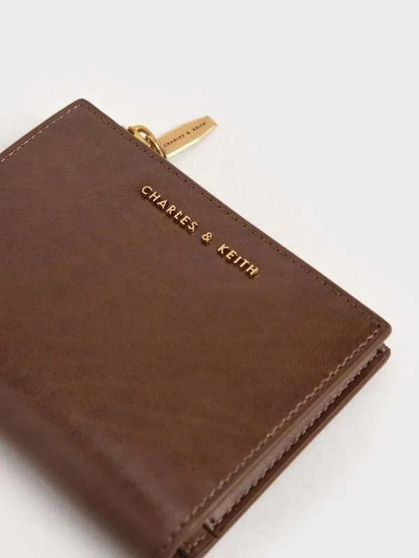 Women Harmonee Top Zip Small Wallet 8211 Chocolate CHARLES and KEITH Small Wallets