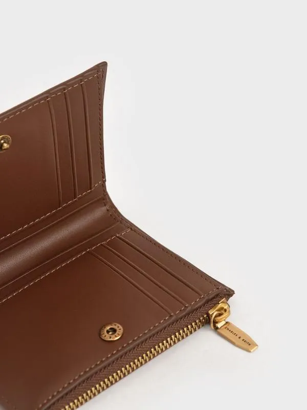 Women Harmonee Top Zip Small Wallet 8211 Chocolate CHARLES and KEITH Small Wallets