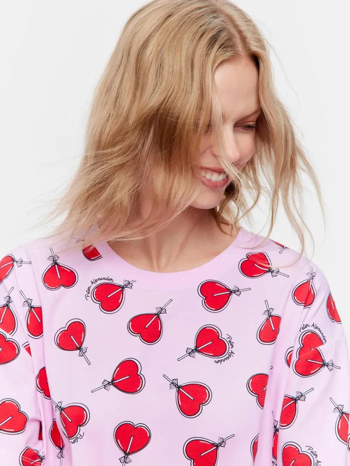 Women Heart Lollipop Sleep Tee Multi Peter Alexander Nighties
