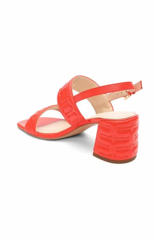 Women Heels Liverpool Los Angeles Lakewood Logo Stitch Slingback With Block Heel Coral