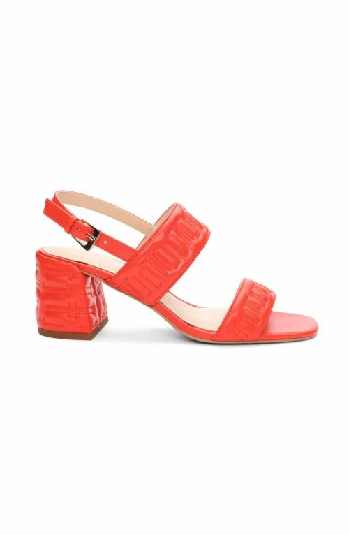 Women Heels Liverpool Los Angeles Lakewood Logo Stitch Slingback With Block Heel Coral