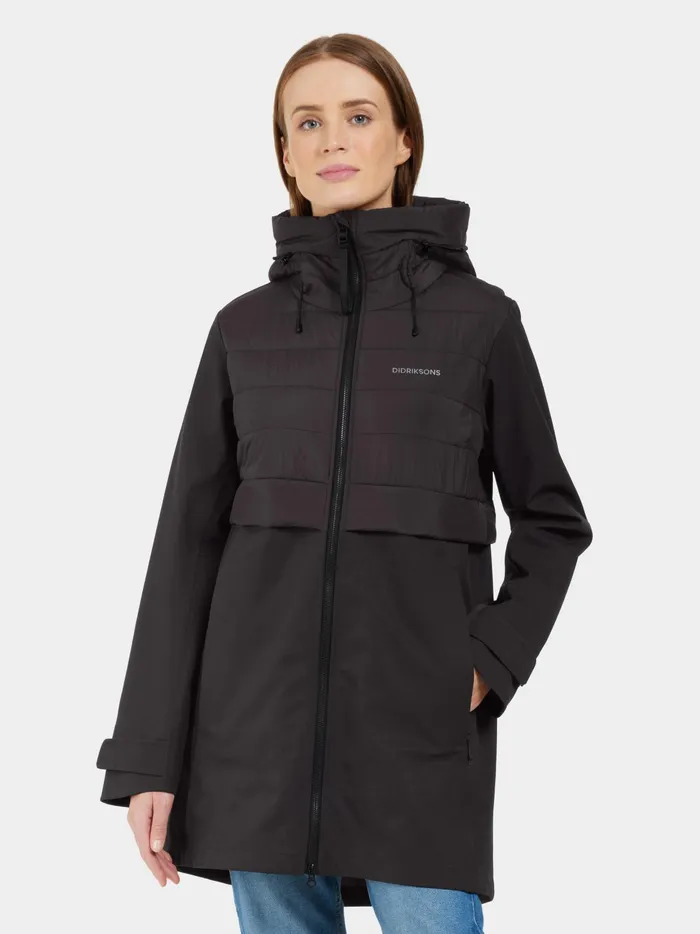 Women Hella Parka Black Didriksons Spring Jackets
