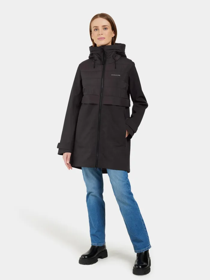 Women Hella Parka Black Didriksons Spring Jackets