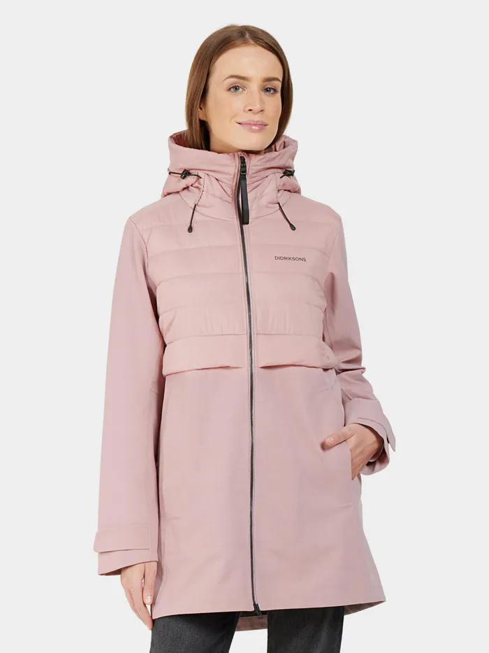 Women Hella Parka Oyster Lilac Didriksons Spring Jackets