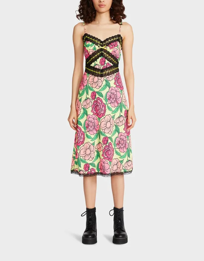 Women HOLLYWOOD MIDI DRESS LIME Lime Betsey Johnson