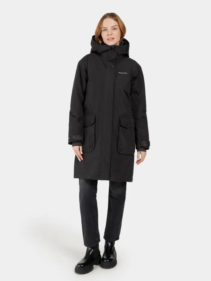 Women Ilsa Parka Black Didriksons Autumn Jackets