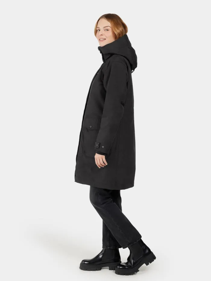 Women Ilsa Parka Black Didriksons Autumn Jackets