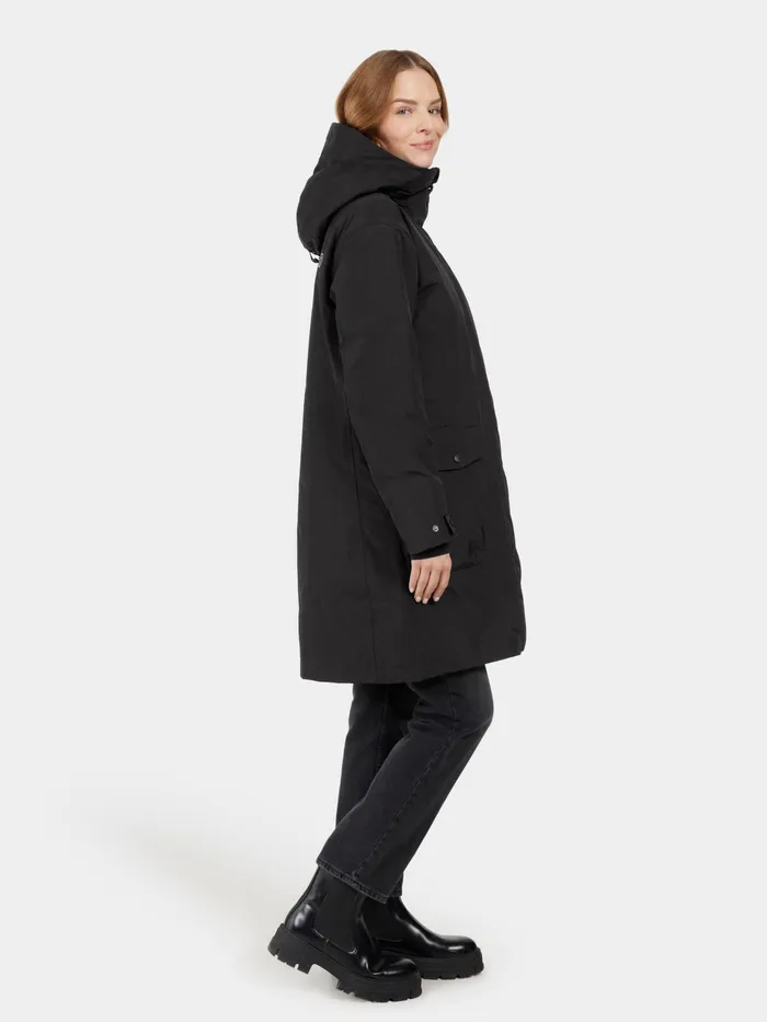 Women Ilsa Parka Black Didriksons Autumn Jackets