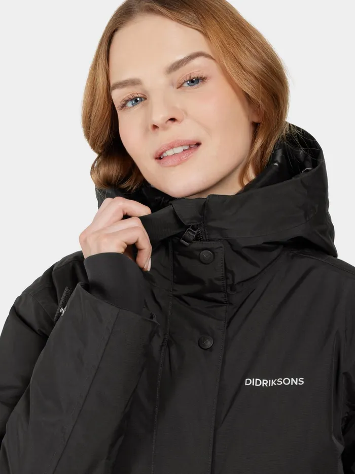 Women Ilsa Parka Black Didriksons Autumn Jackets