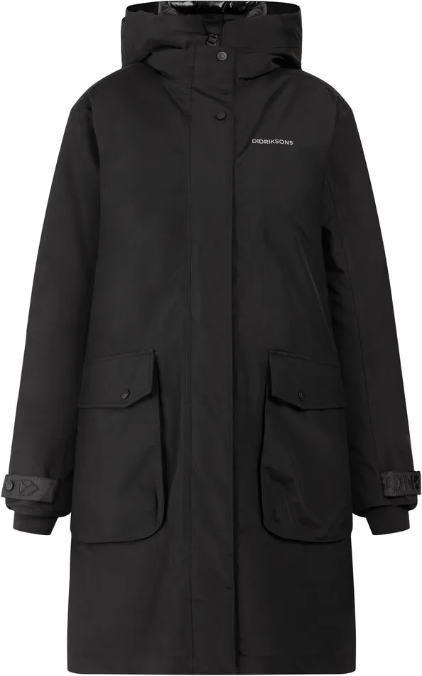 Women Ilsa Parka Black Didriksons Autumn Jackets