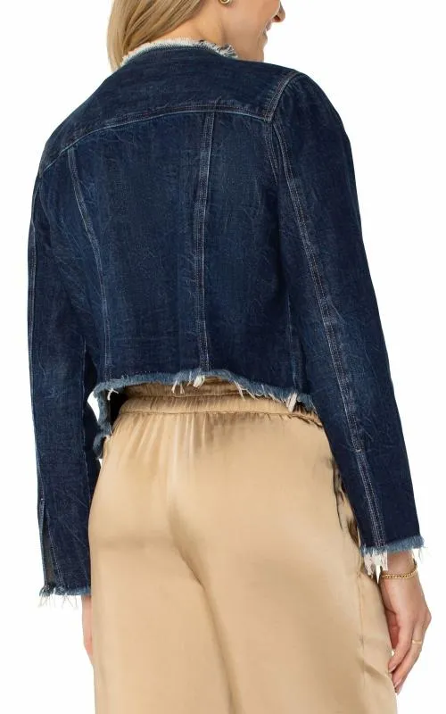 Women Jackets Liverpool Los Angeles Classic Jean Jacket With Fray Hem Davidson