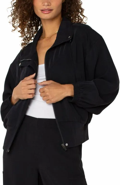 Women Jackets Liverpool Los Angeles Zip Up Dolman Jacket Black