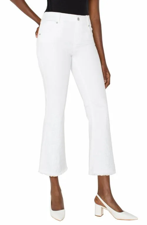 Women Jeans Liverpool Los Angeles The Gia Glider Crop Flare With Fray Hem Bright White Paisley Women Jeans Liverpool Los Angeles The Gia Glider Crop Flare With Fray Hem Bright White Paisley