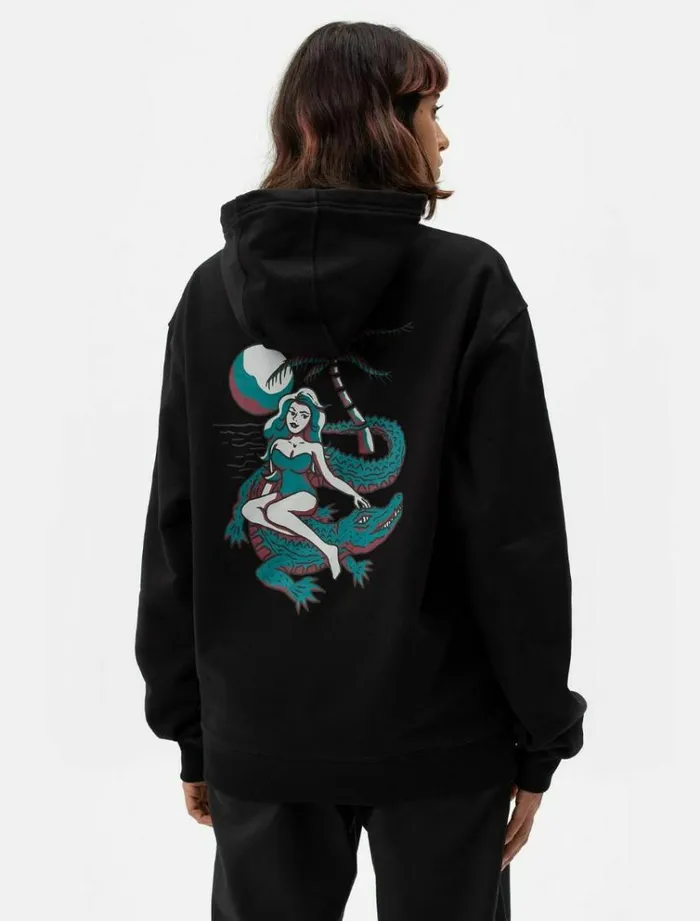 Women Jumpers and Sweatshirts Dickies Jamie Foy Graphic Hoodie Black