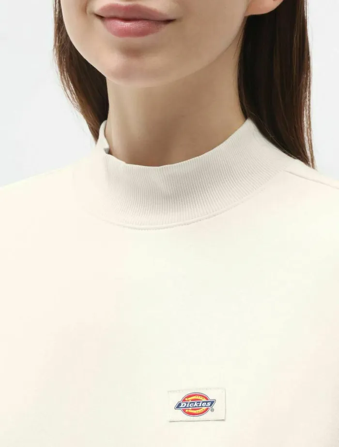 Women Jumpers and Sweatshirts Dickies Oakport High Neck Sweatshirt Ecru