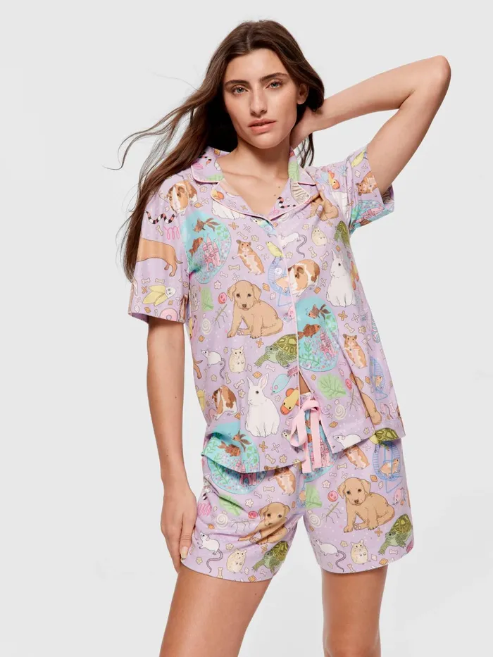 Women Karen Mabon Pets Plush Long Short Multi Peter Alexander Shorts