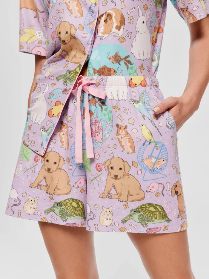 Women Karen Mabon Pets Plush Long Short Multi Peter Alexander Shorts
