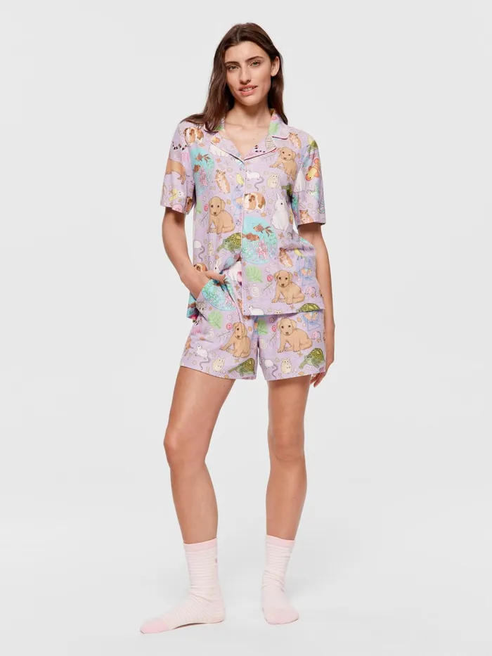 Women Karen Mabon Pets Plush Long Short Multi Peter Alexander Shorts