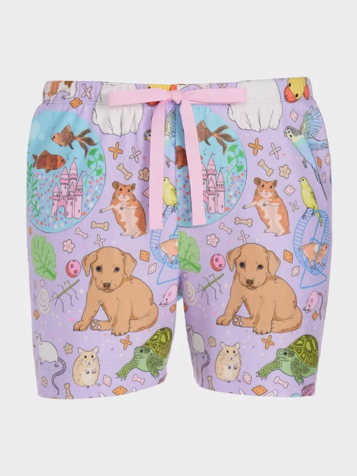 Women Karen Mabon Pets Plush Long Short Multi Peter Alexander Shorts