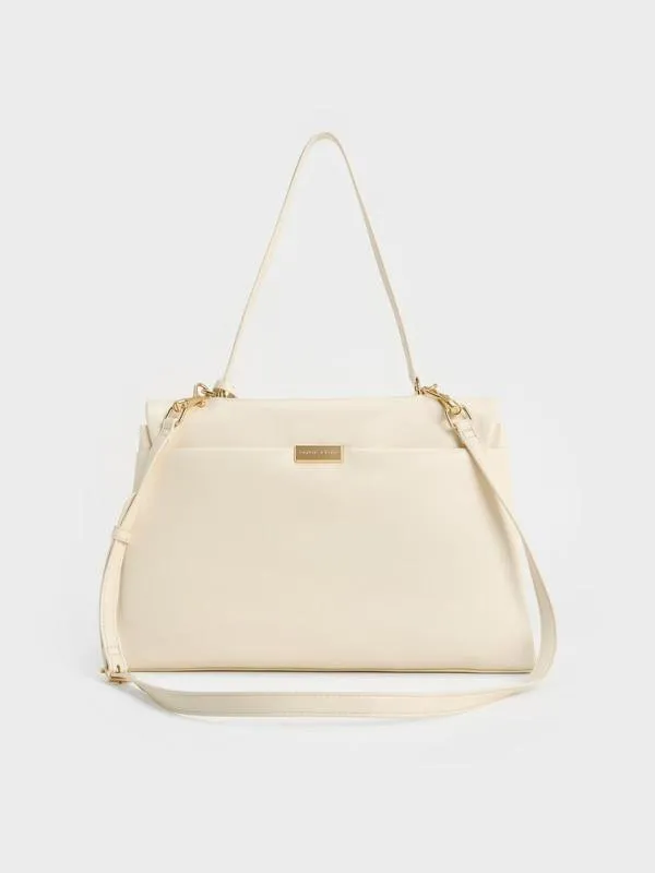 Women Kerry Top Handle Satchel Bag 8211 Cream CHARLES and KEITH Slouchy Bags