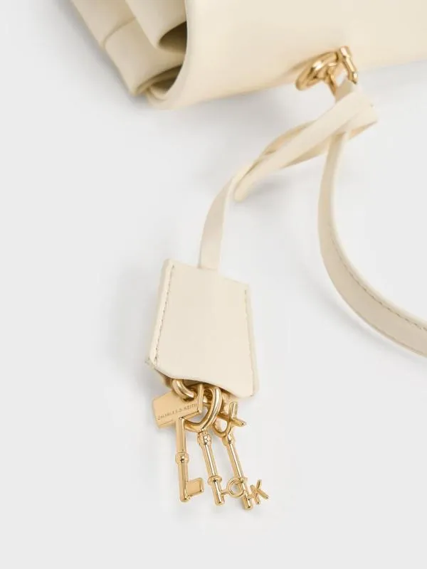 Women Kerry Top Handle Satchel Bag 8211 Cream CHARLES and KEITH Slouchy Bags