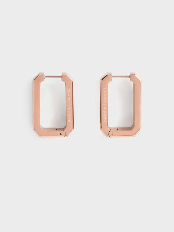 Women Keziah Rectangle Hoop Earrings 8211 Rose Gold CHARLES and KEITH Earrings Women Keziah Rectangle Hoop Earrings 8211 Rose Gold CHARLES and KEITH Earrings
