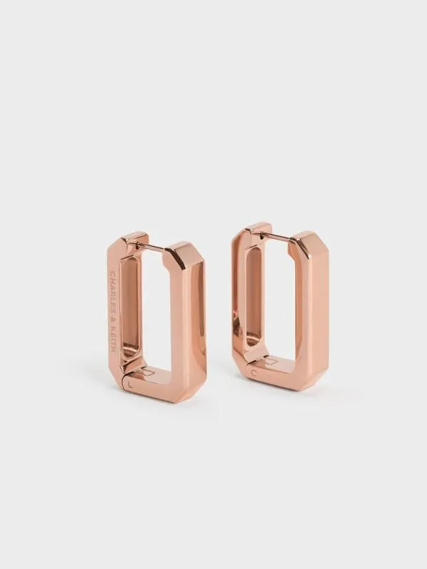 Women Keziah Rectangle Hoop Earrings 8211 Rose Gold CHARLES and KEITH Earrings Women Keziah Rectangle Hoop Earrings 8211 Rose Gold CHARLES and KEITH Earrings