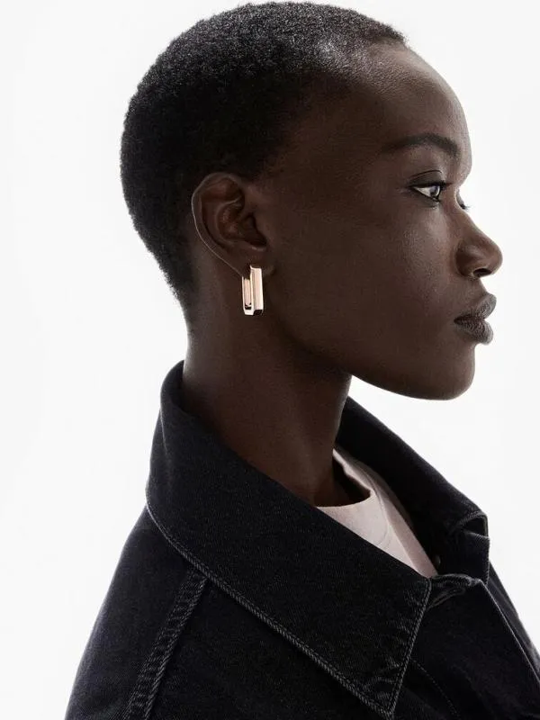 Women Keziah Rectangle Hoop Earrings 8211 Rose Gold CHARLES and KEITH Earrings Women Keziah Rectangle Hoop Earrings 8211 Rose Gold CHARLES and KEITH Earrings