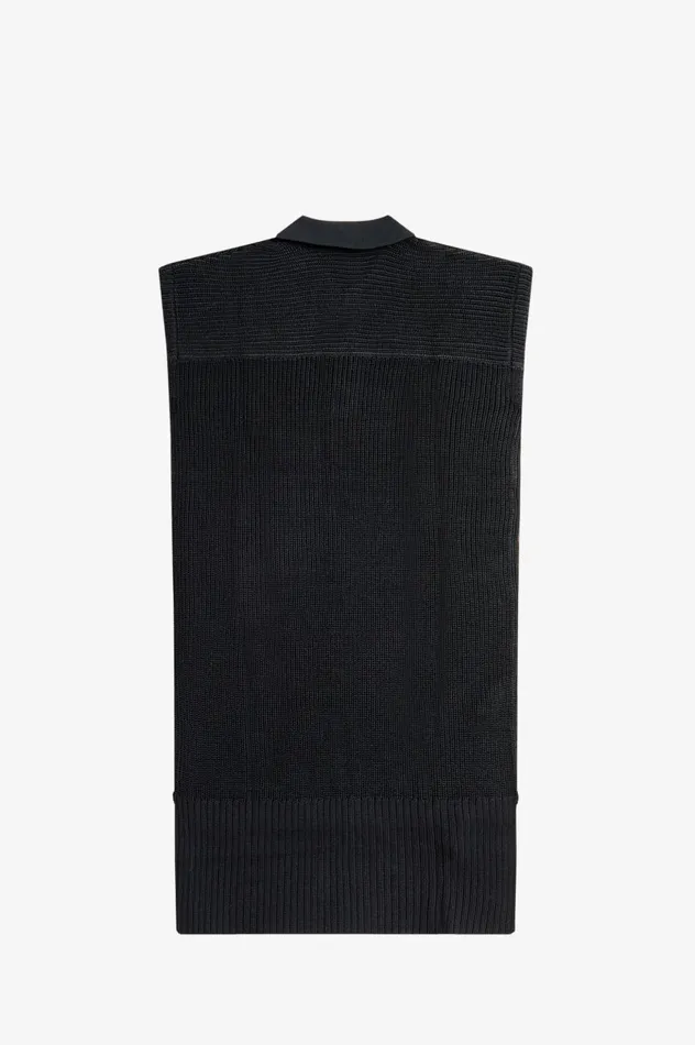 Women Knitted Shirt Dress Black Fred Perry Dresses