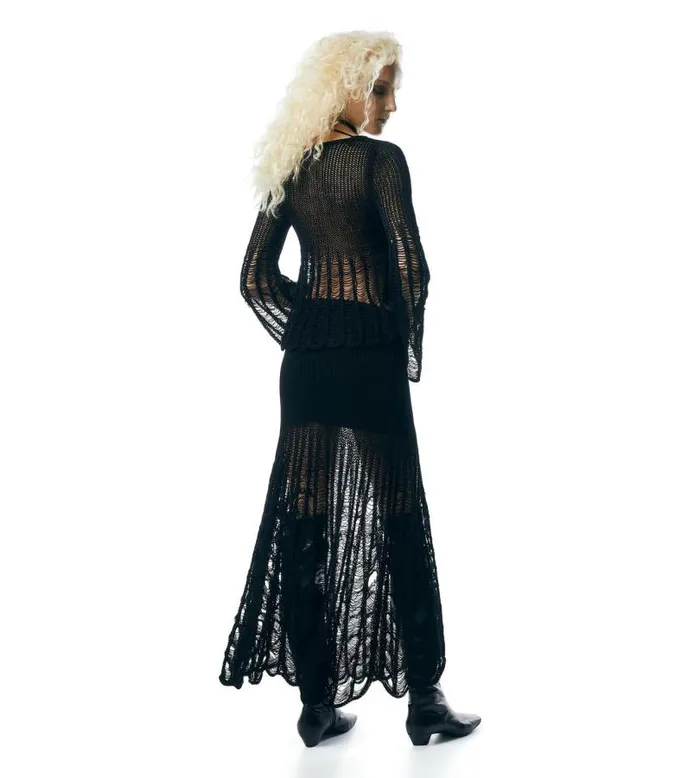 Women Knitwear Tom Ford Cotton Large Ladder Knit Top Black Women Knitwear Tom Ford Cotton Large Ladder Knit Top Black