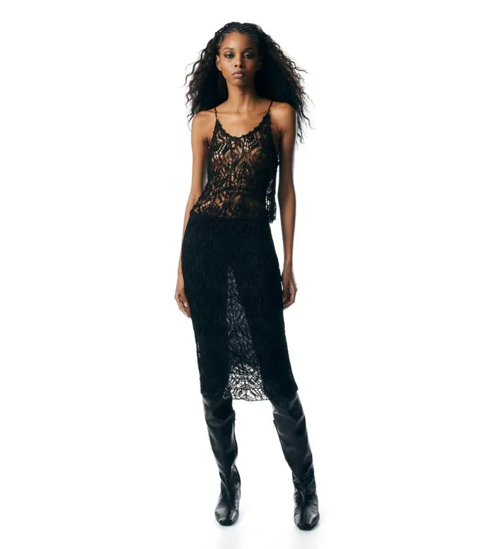 Women Knitwear Tom Ford Fine Viscose Lace Tank Top Black Women Knitwear Tom Ford Fine Viscose Lace Tank Top Black