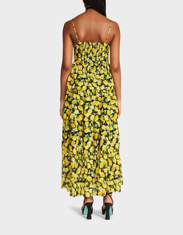 Women LA LA LEMONS MAXI DRESS BLACK Betsey Johnson