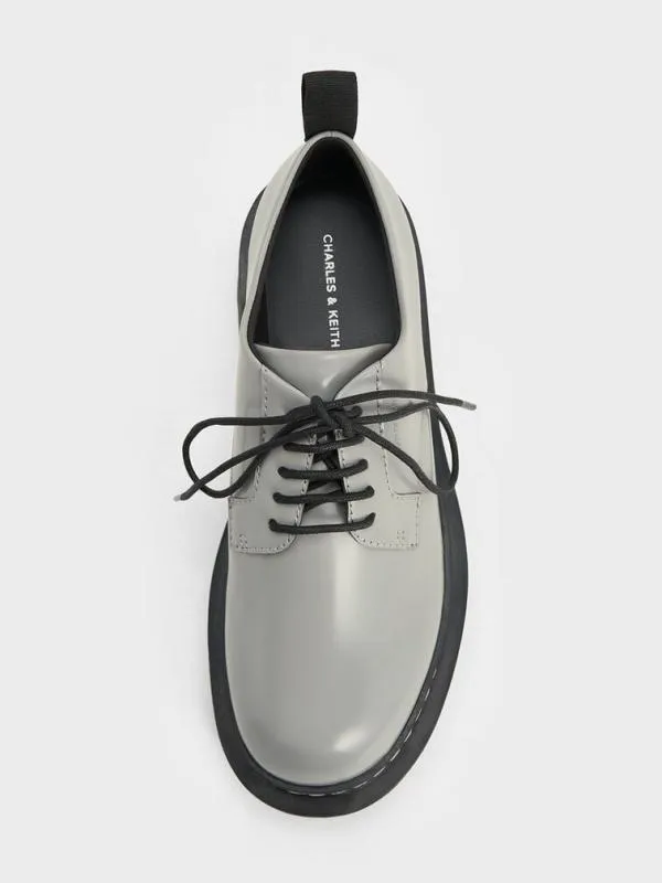 Women LaceUp Platform Derbys 8211 Grey CHARLES and KEITH Flats