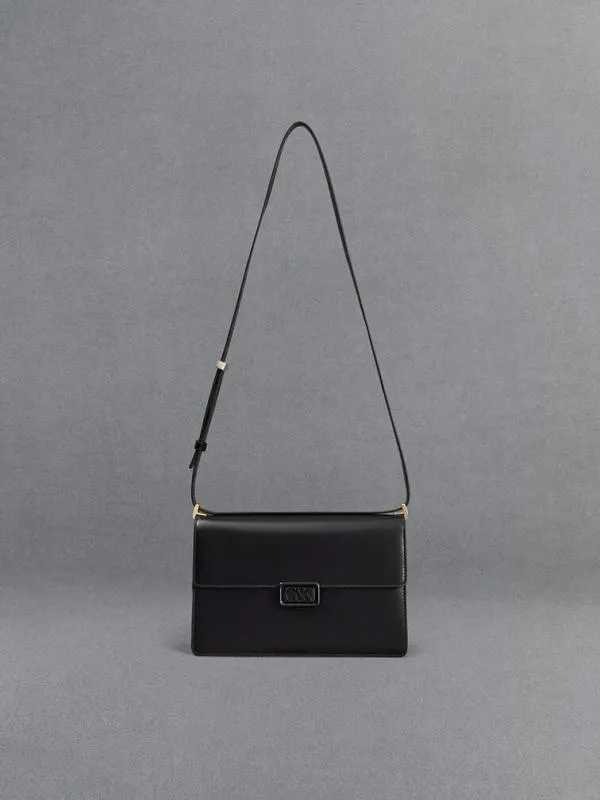 Women Leather Shoulder Bag 8211 Black CHARLES and KEITH Shoulder Bags