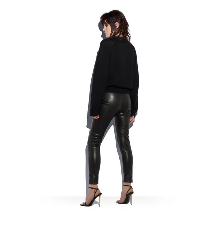 Women Leggings Tom Ford Stretch Plonge Logoed Leggings Black