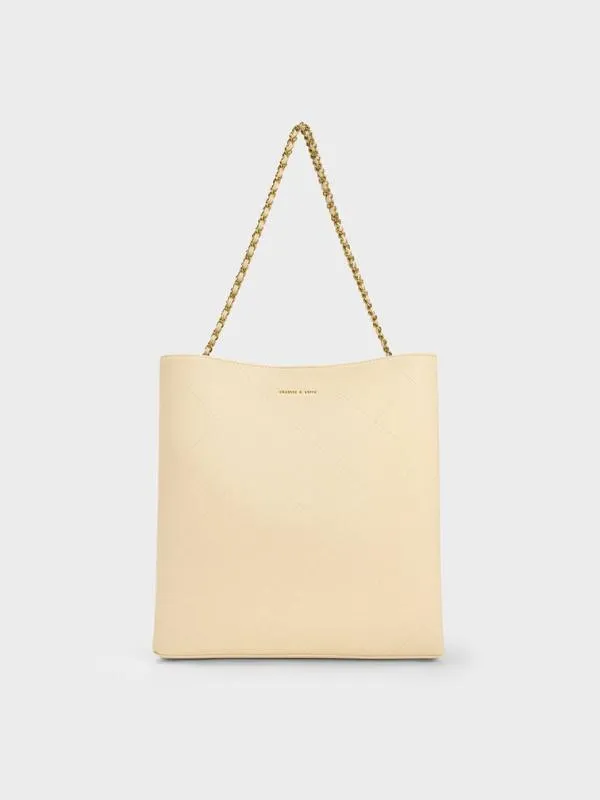 Women Leia Braided Handle Tote Bag 8211 Beige CHARLES and KEITH Tote Bags